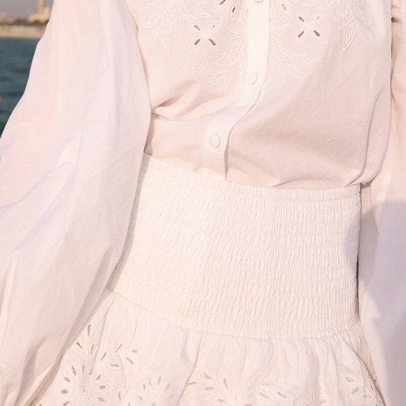 Brand New- Calling June Organic Cotton White Embroidered Skirt 🤍🌾 - Picture 3 of 10